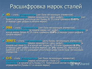 Особенности сплавов